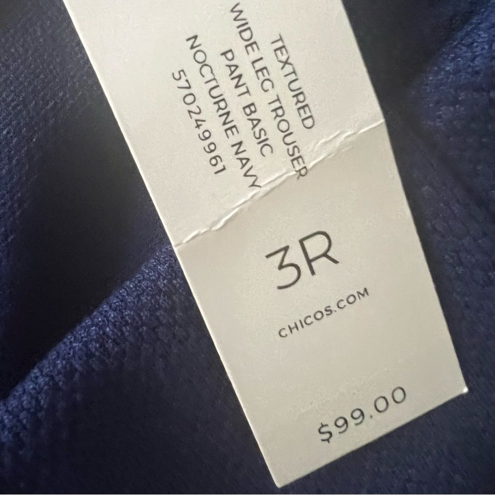 Chico's Blue Trousers Pull-on Textured Waffle sz 16 (3R Chico Sizing) NEW 🏷 - Picture 10 of 13